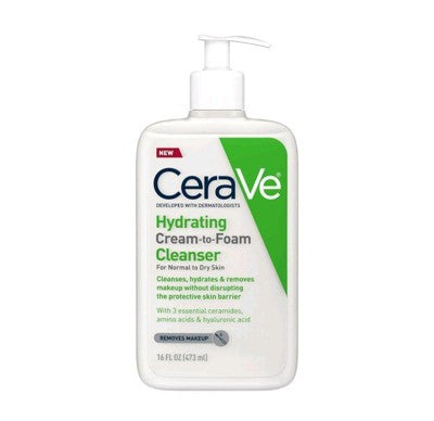 Cerave Hydrating Cream-to-Foam Cleanser for Normal to Dry Skin